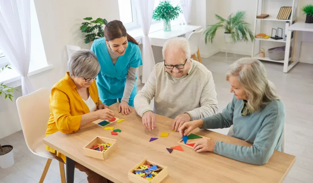 Senior people board game