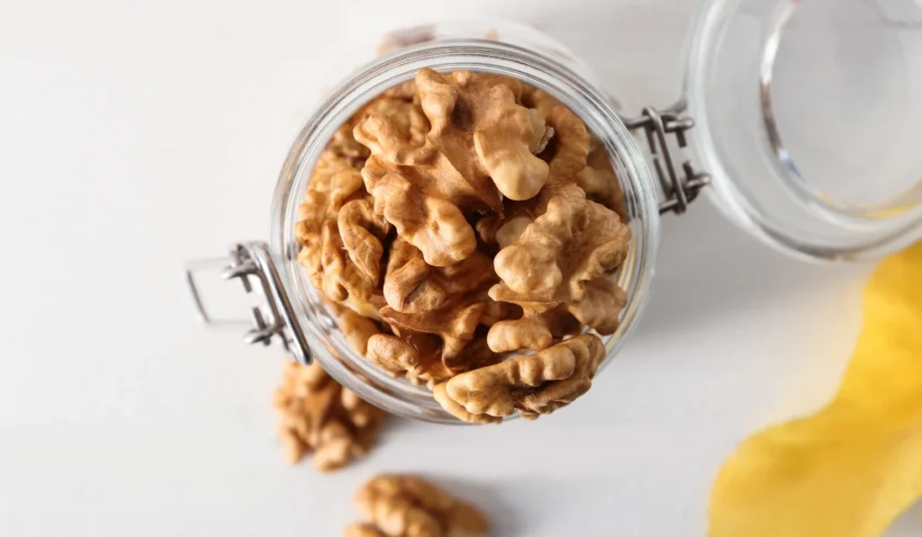 walnuts in a jar